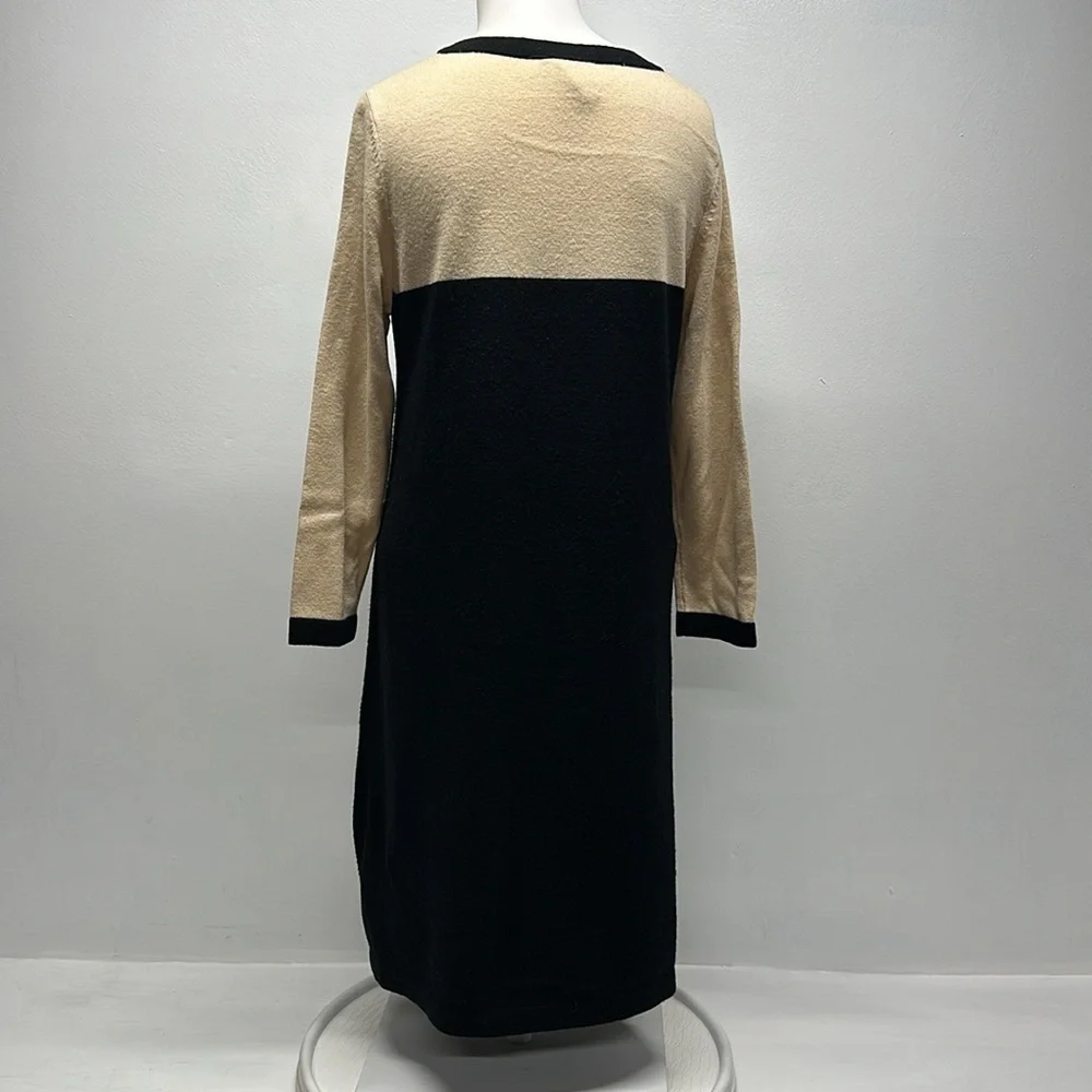 Kate Spade Sweater Dress Long Sleeve Bow Wool Cashmere Knit Colorblock M Medium
